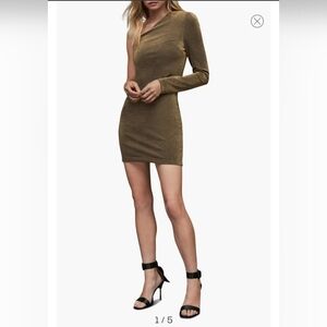 All Saints NWT Dari Sparkle One-Shoulder Minidress